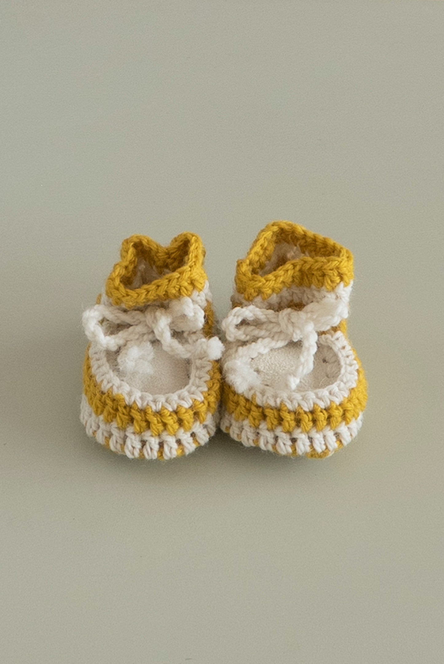 Mustard coloured sheepskin baby bootie